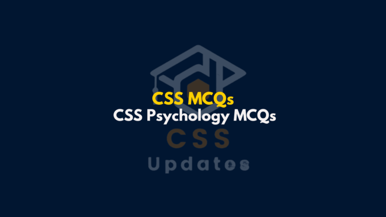 CSS Psychology MCQs