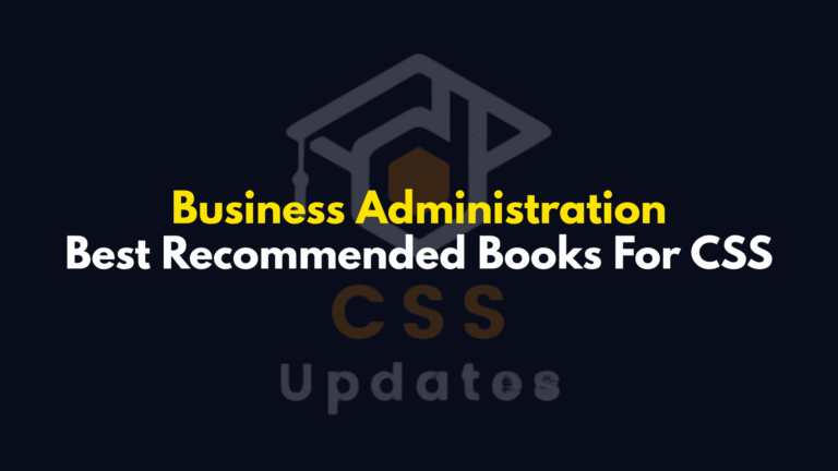 Business Administration Books for CSS
