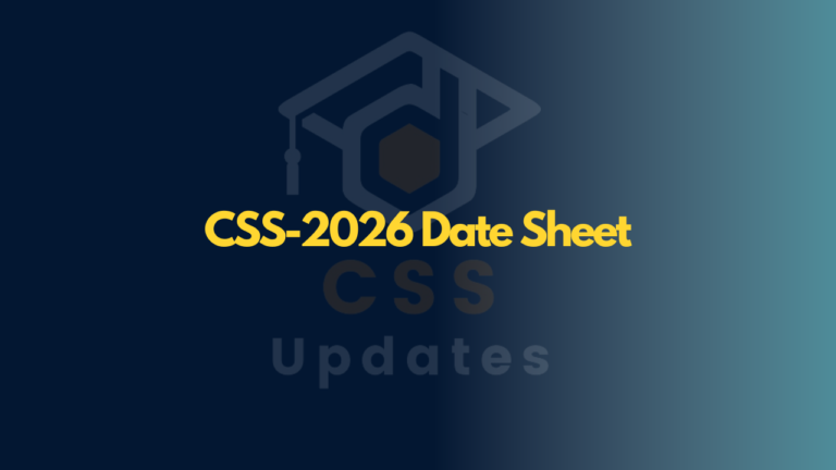CSS 2026 Date Sheet